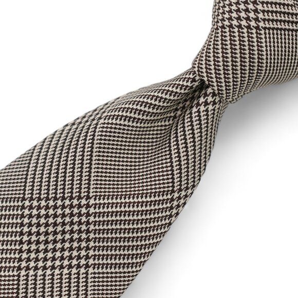 Polo Ralph Lauren Other - Polo Ralph Lauren Silk Neck Tie Taupe & Brown Houndstooth Handmade In Italy